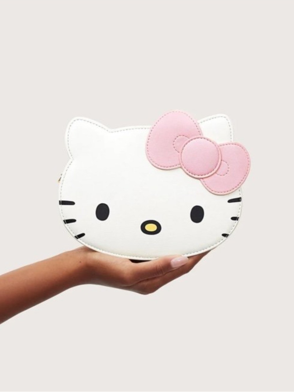 Stoney Clover Lane Hello Kitty White Cosmetic Pouch with Pink Bow